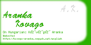 aranka kovago business card
